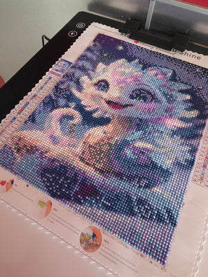 Diamond Painting Artisanale petit dragon fantastique bleu en strass carrés scintillants fait main